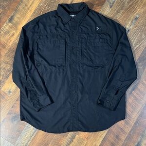 Reel Legends Men's Long Sleeve Vented Fishing Shirt - Black - XXL